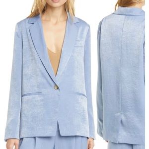 VINCE Drapey Boyfriend Blazer in Sky Graphite Size 8